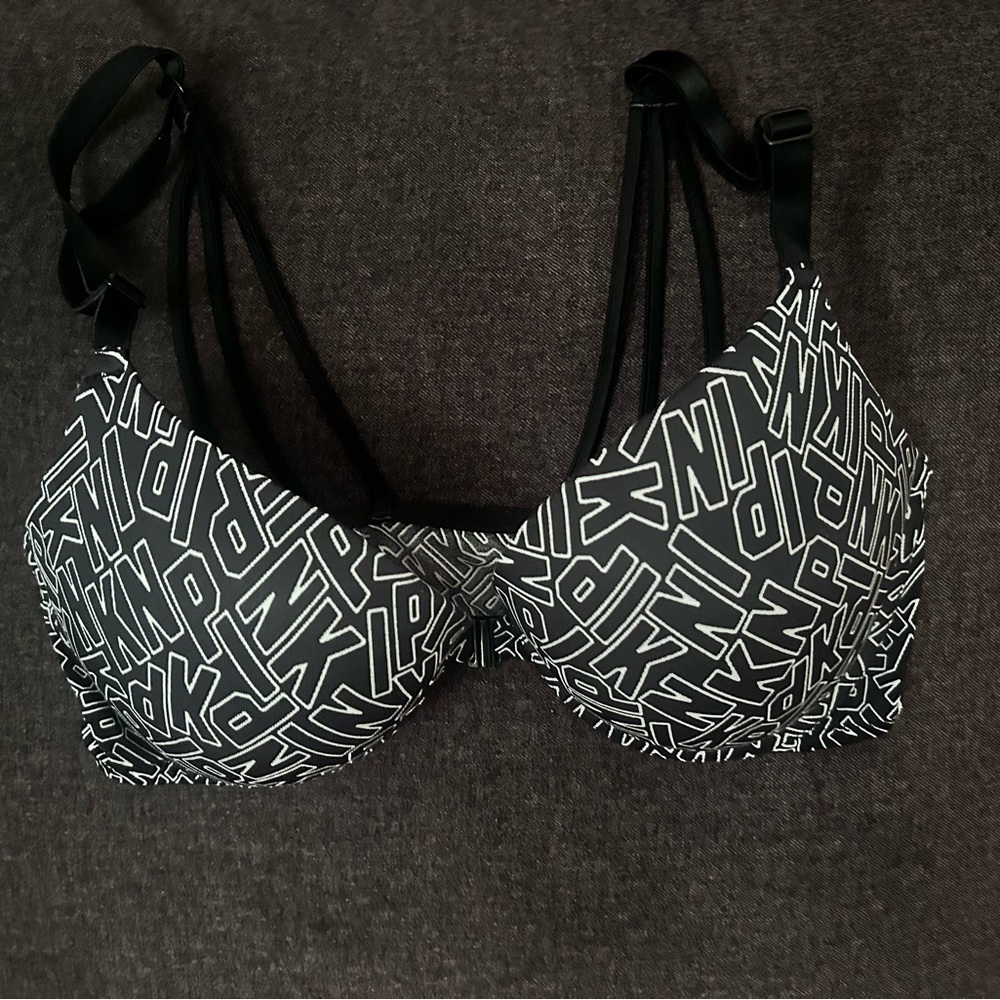Vs pink logo triple strap back push up bra 34D